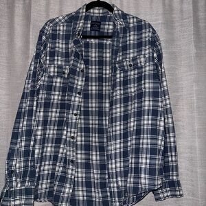 Faded Glory Blue and White Checkered Shirt